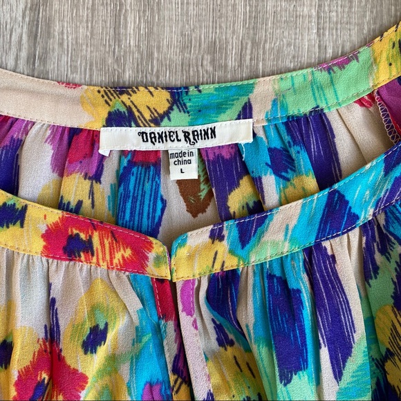 Flowy Boho Daniel Rainn Floral Blouse Large - Picture 7 of 8